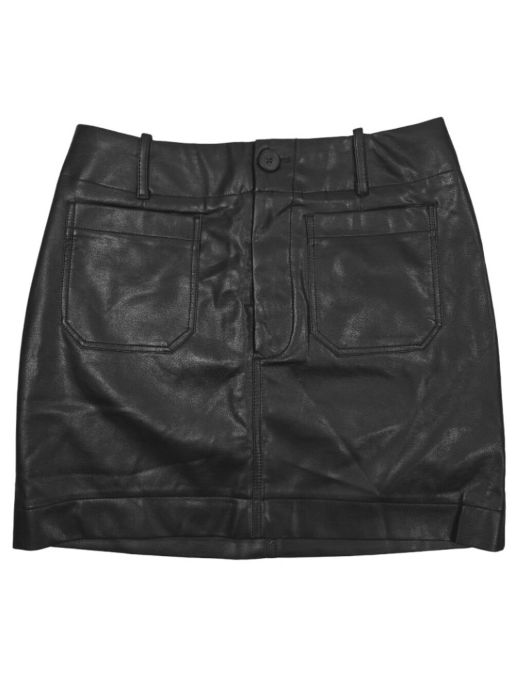NWT Anthropologie Maeve The Colette Faux-Leather Mini Skirt Black Size Medium - Picture 2 of 6